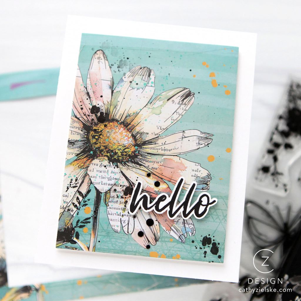 Simon Says Stamps Dies and Stencils A Little Artsy set1214la Hello Card