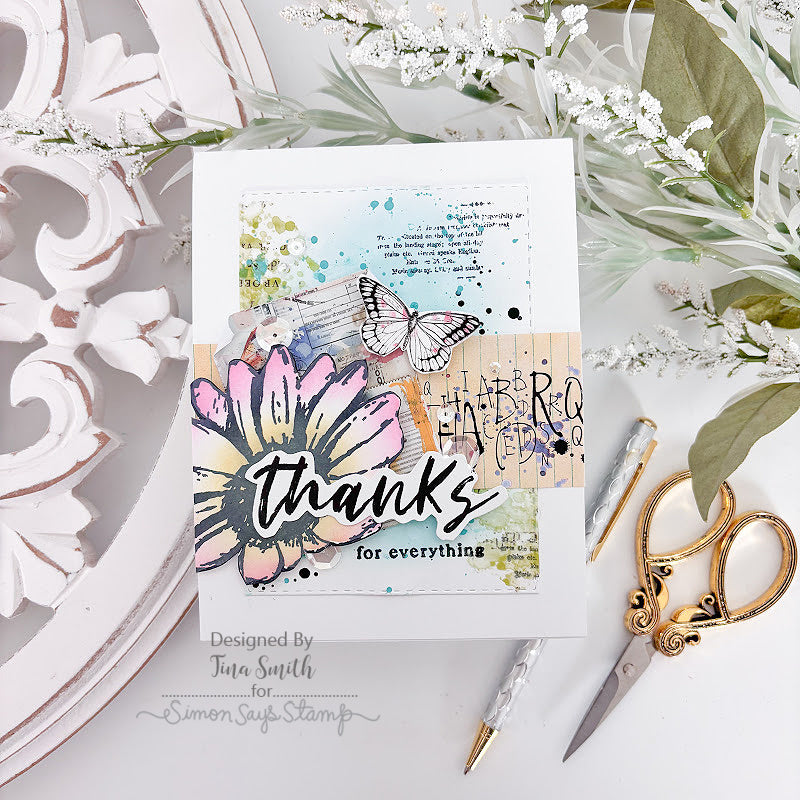 Simon Says Stamps Dies and Stencils A Little Artsy set1214la Thanks Card