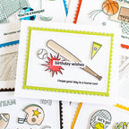 Rainbow Splash Stencil Baseball rss108c Birthday Card | color-code:ALT01