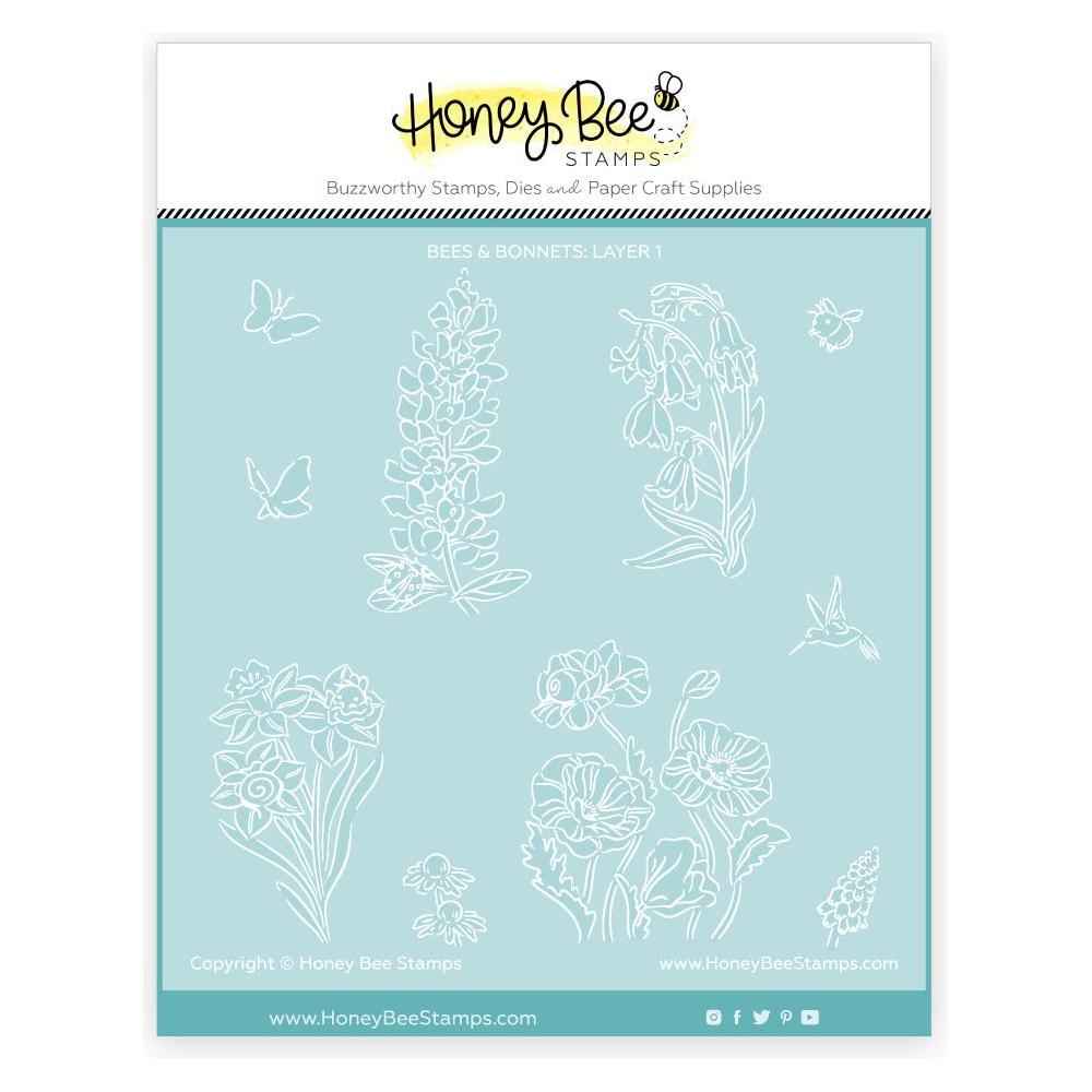 Honey Bee Bees And Bonnets Stencil Set Of 5 hbsl-144 Detailed Product View
