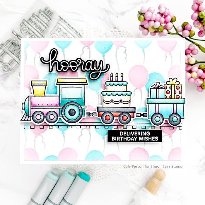 Pretty Pink Posh Layered Balloons Stencils hooray | color-code:ALT01