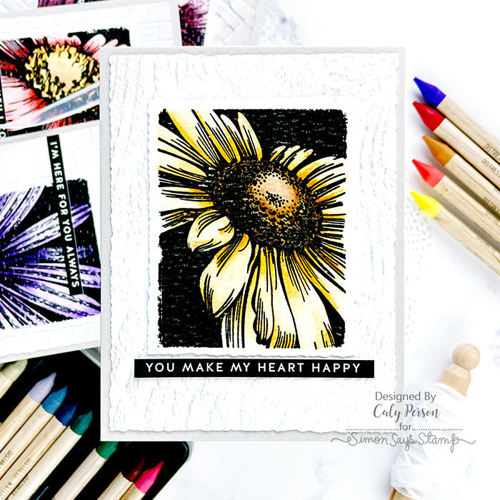 Tim Holtz Sizzix Woodgrain 3D Texture Fades Embossing Folder 666297 yellow flower | color-code:ALT02