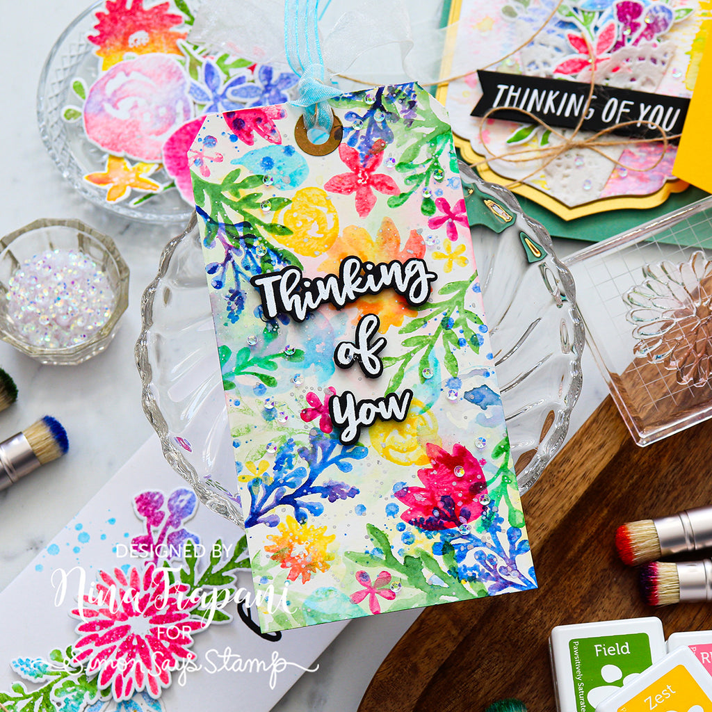 Simon Says Clear Stamps Basic Brushstroke Greetings 3390ssc Thinking of You Tag | color-code:ALT03