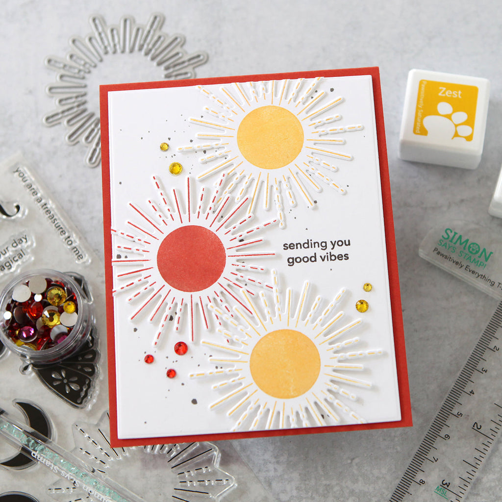 Simon Says Stamp Celestial Burst Wafer Die 1066sdc Celebrate Good Vibes Card | color-code:ALT04