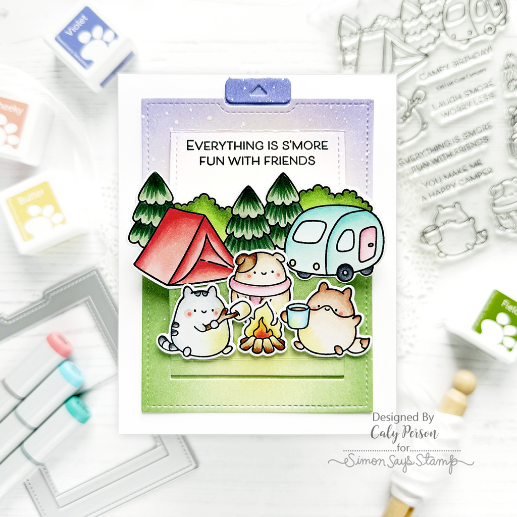 Simon Says Stamp Cute Campers Wafer Dies 1376sdc Happy Camper Friend Card | color-code:ALT03