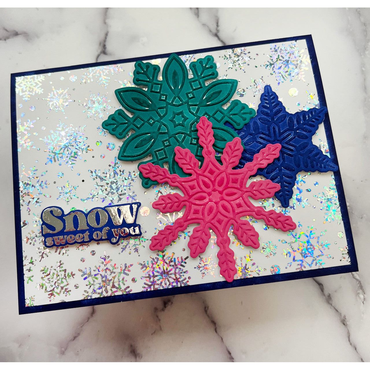 Pink and Main Snowflakes Emboss and Cut Folder pmt071 sweet of you