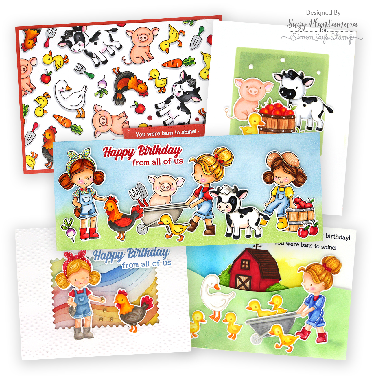Simon Says Stamp Farm Life Wafer Dies 1285sdc Rain or Shine Farm Cards | color-code:ALT02