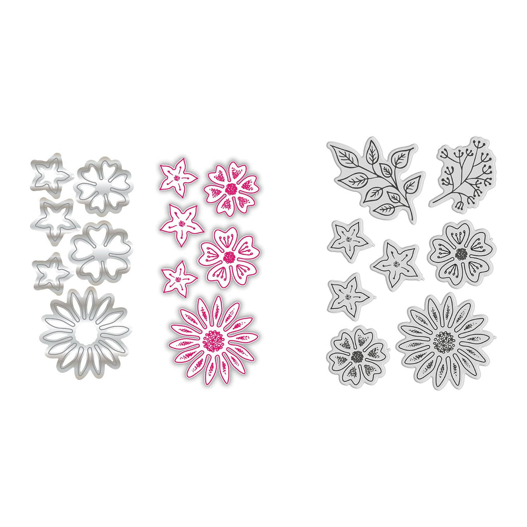 Chloe's Creative Cards Daisy Elements Die and Stamp Set c-diest-daiele line art
