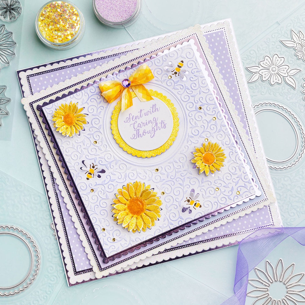 Chloe's Creative Cards Daisy and Bees Cut and Emboss Folder c-cemb-daibe caring