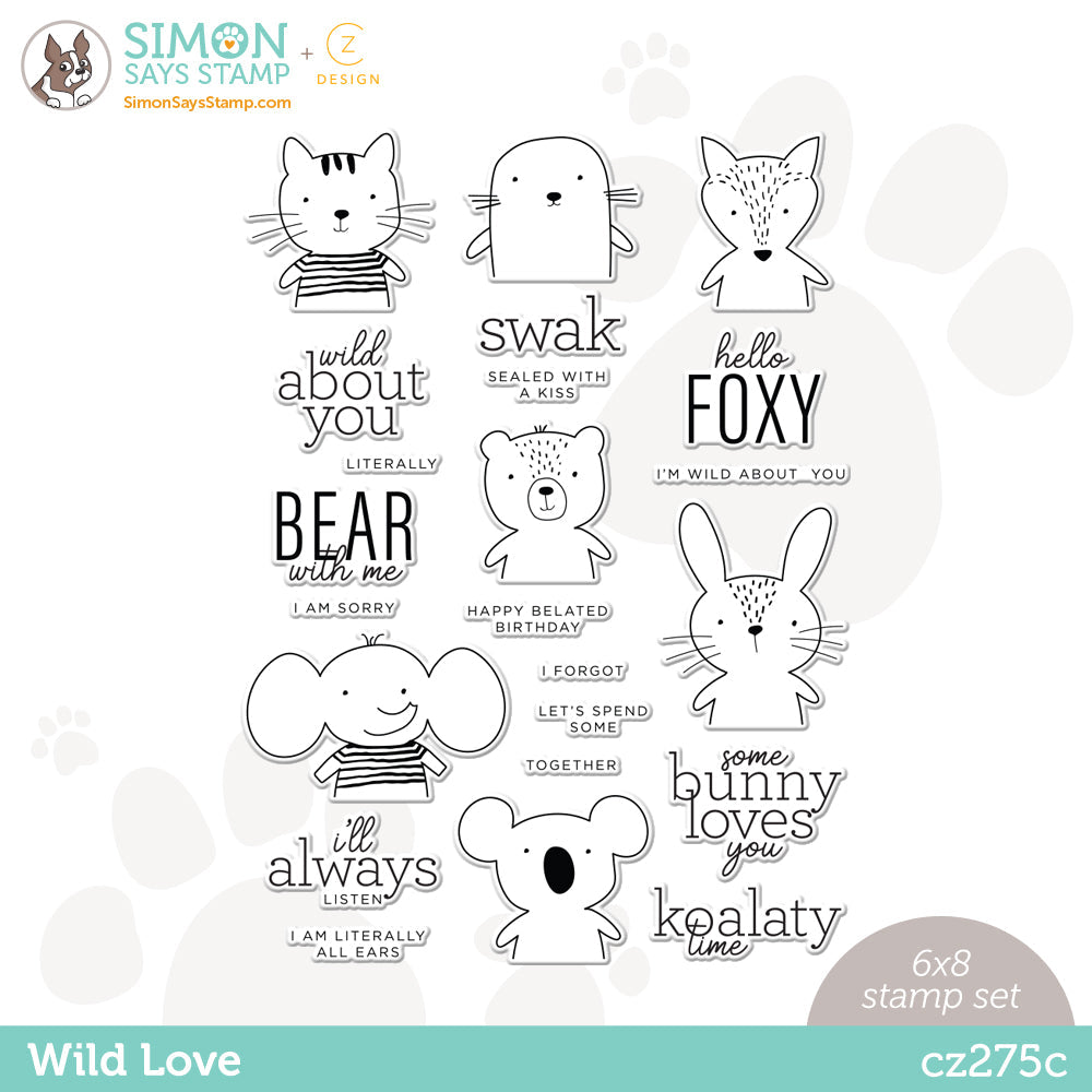 CZ Design Clear Stamps WILD LOVE cz275c Hugs