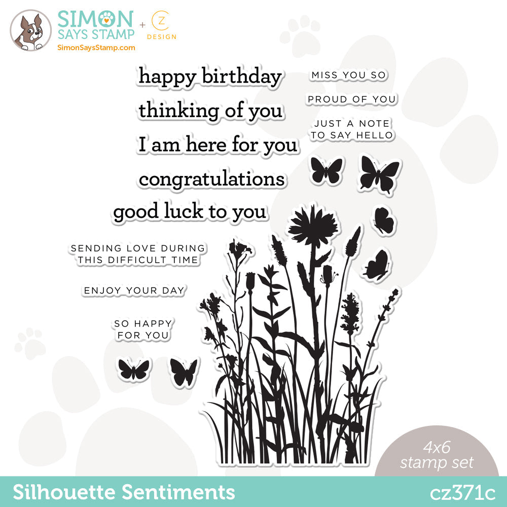 CZ Design Clear Stamps SILHOUETTE SENTIMENTS cz371c Make Magic