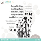 CZ Design Clear Stamps SILHOUETTE SENTIMENTS cz371c Make Magic