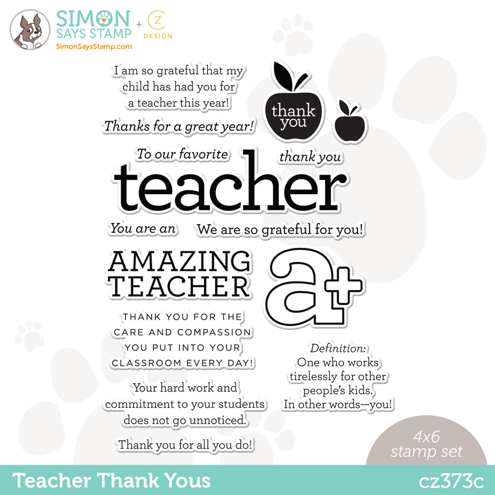 CZ Design Clear Stamps TEACHER THANK YOUS cz373c Make Magic