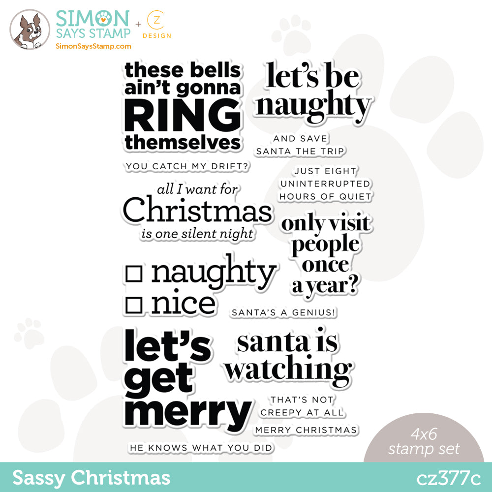 CZ Design Clear Stamps SASSY CHRISTMAS cz377c Peace On Earth
