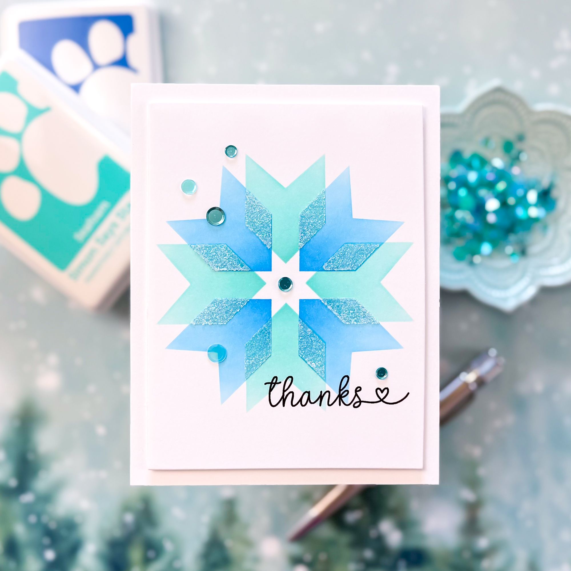 CZ Design Stamps and Dies Small Thanks set1069st Thanks Card