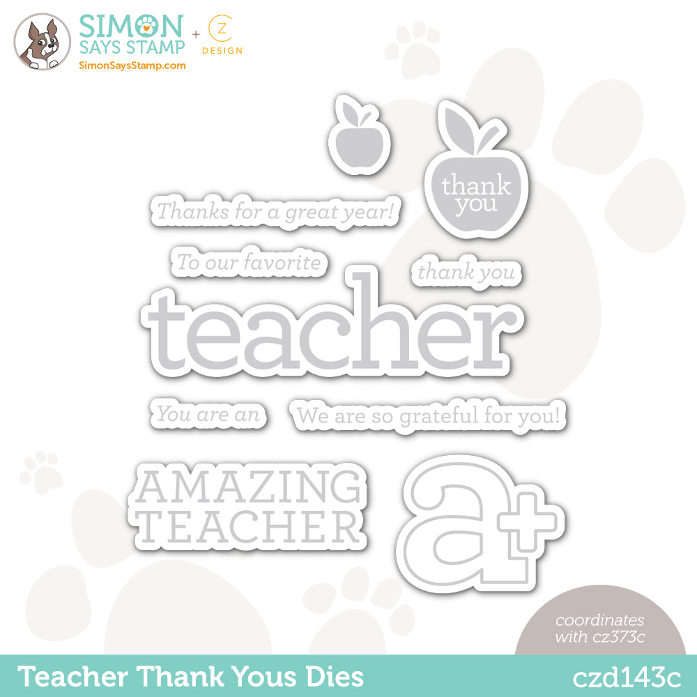 CZ Design Wafer Dies TEACHER THANK YOUS czd143c
