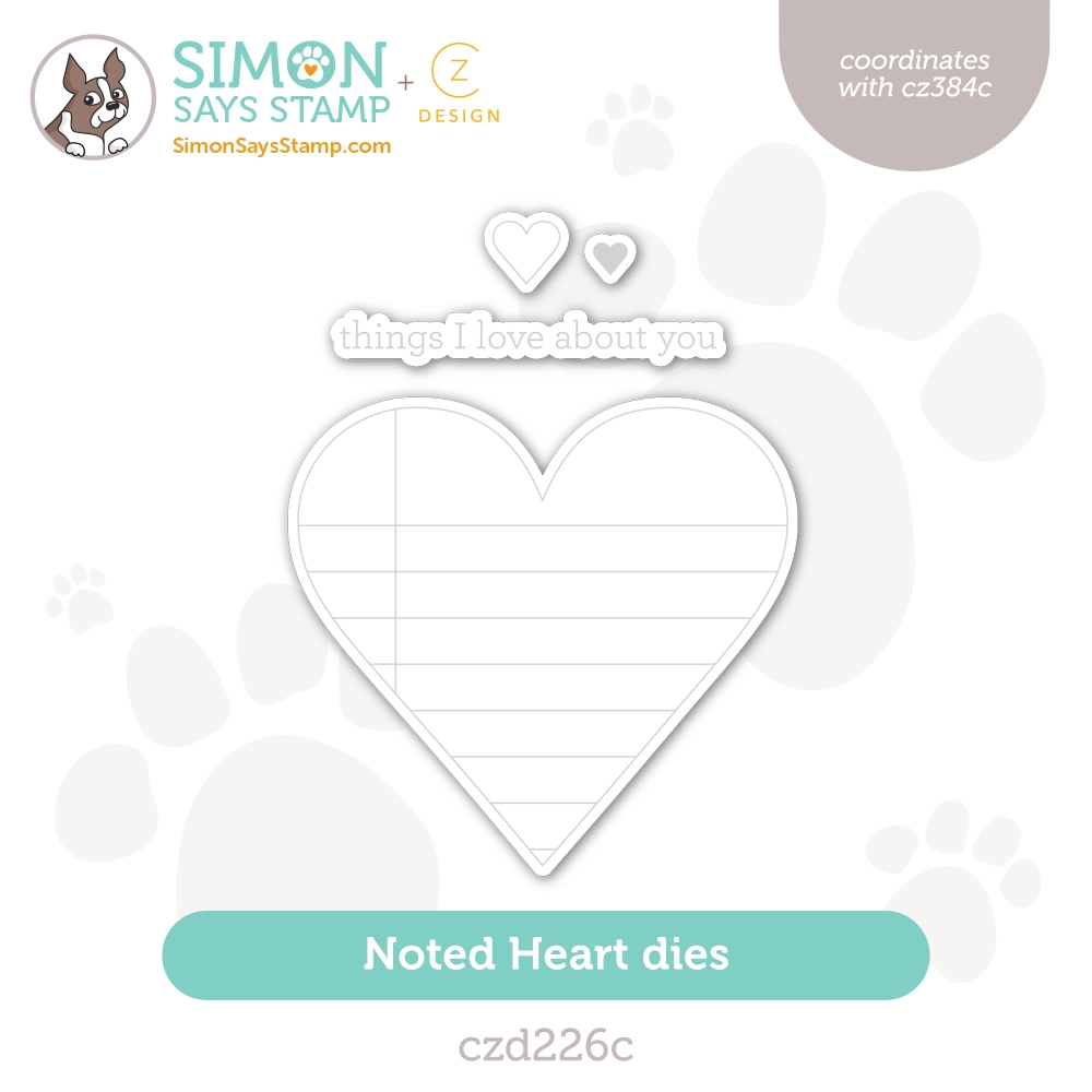 CZ Design Wafer Dies Noted Heart czd226c Smitten