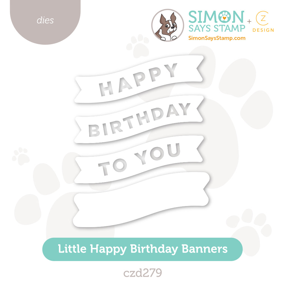CZ Design Little Happy Birthday Banners Wafer Dies czd279 STAMPtember