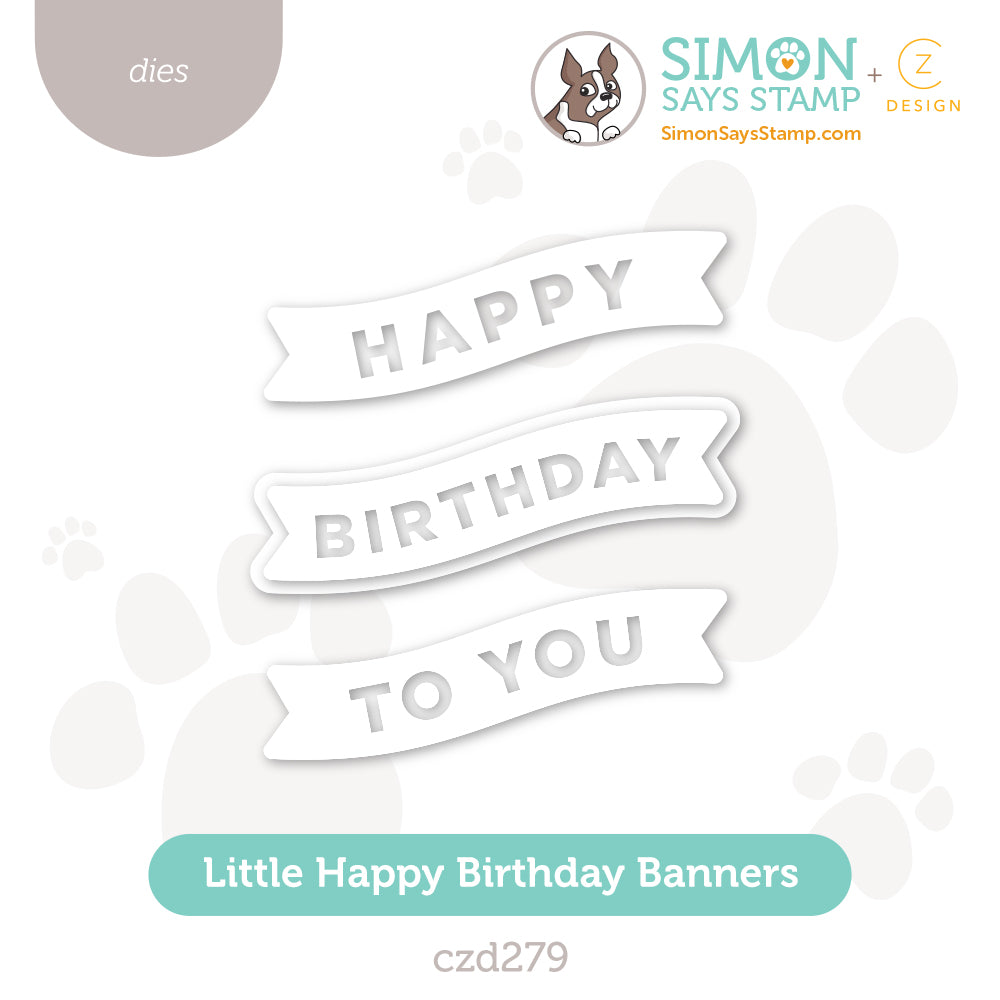 CZ Design Little Happy Birthday Banners Wafer Dies czd279 STAMPtember