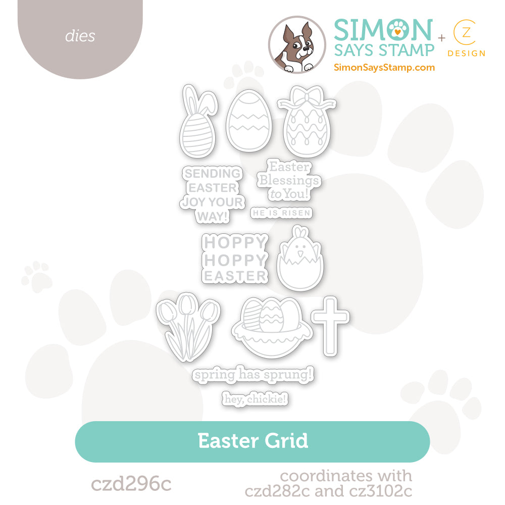 CZ Design Easter Grid Wafer Dies czd296c Beautiful Moments