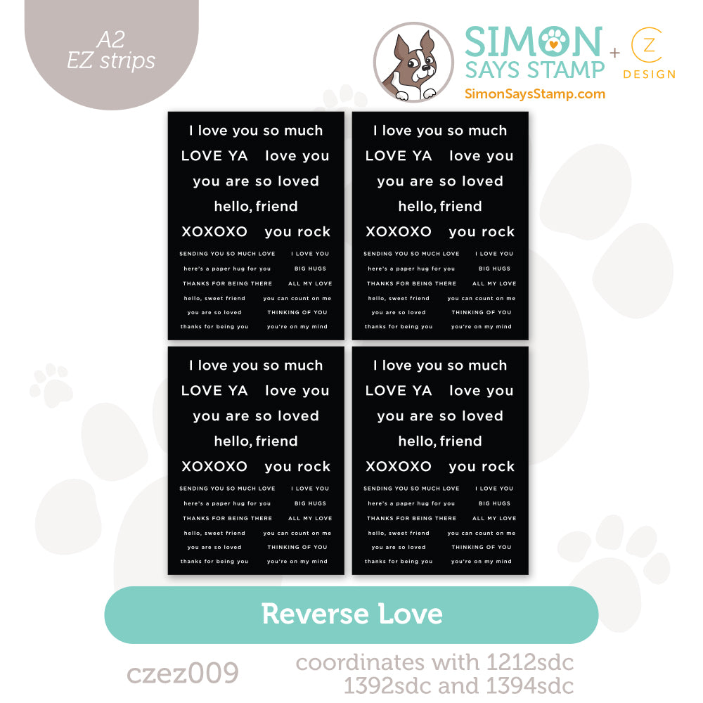 CZ Design EZ Reverse Strips Love czez009 Heart to Heart