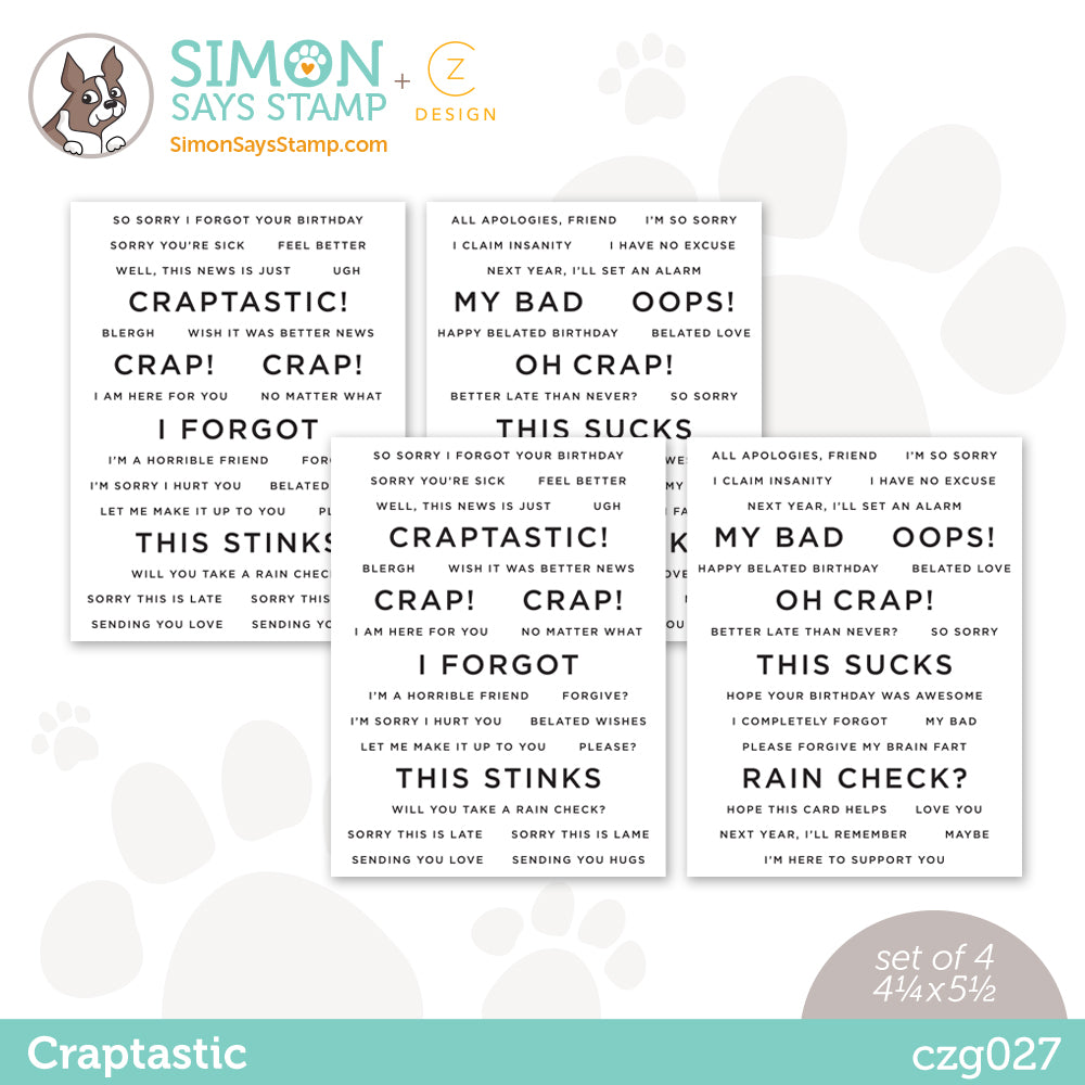 CZ Design Sentiment Strips CRAPTASTIC czg027