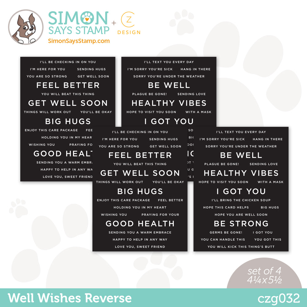 CZ Design Sentiment Strips REVERSE WELL WISHES czg032