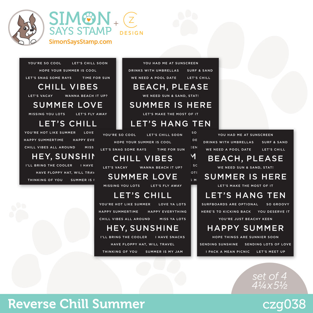 CZ Design Sentiment Strips REVERSE CHILL SUMMER czg038 *