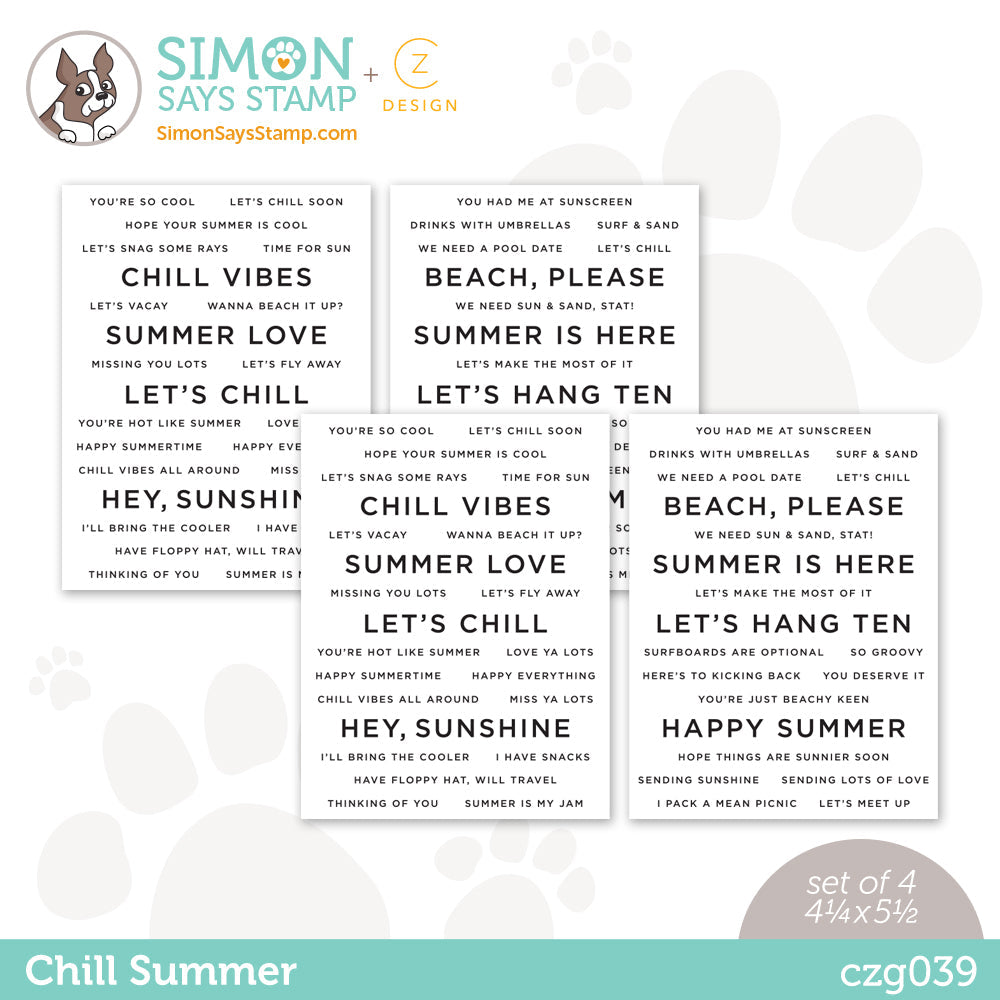 CZ Design Sentiment Strips CHILL SUMMER czg039