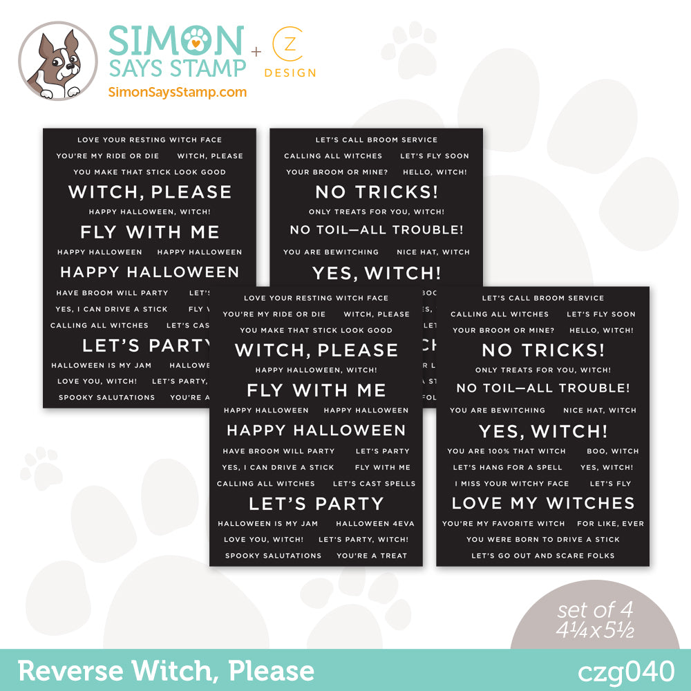CZ Designs SENTIMENT STRIPS REVERSE WITCH PLEASE czg040