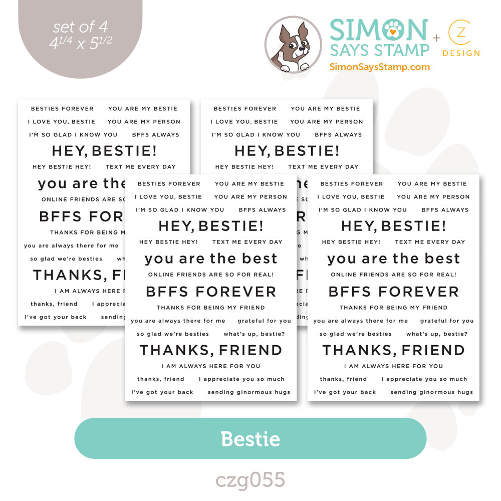 CZ Design Sentiment Strips Bestie czg055 Sweetheart
