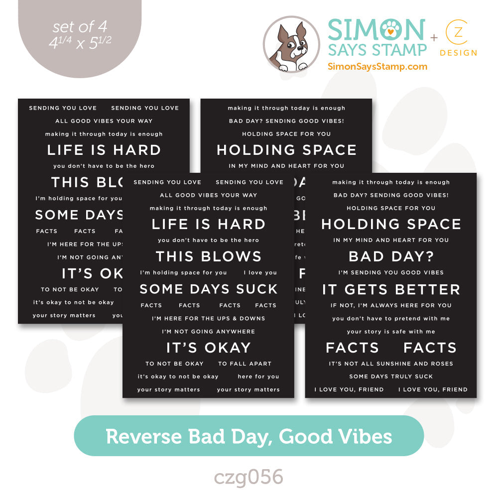 CZ Design Sentiment Strips Reverse Bad Day Good Vibes czg056 Sunny Vibes