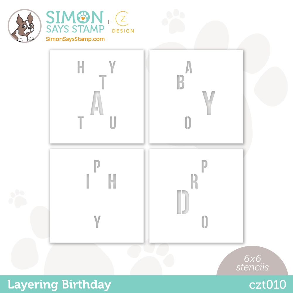 CZ Design Stencils Layering Birthday czt010 Out Of This World