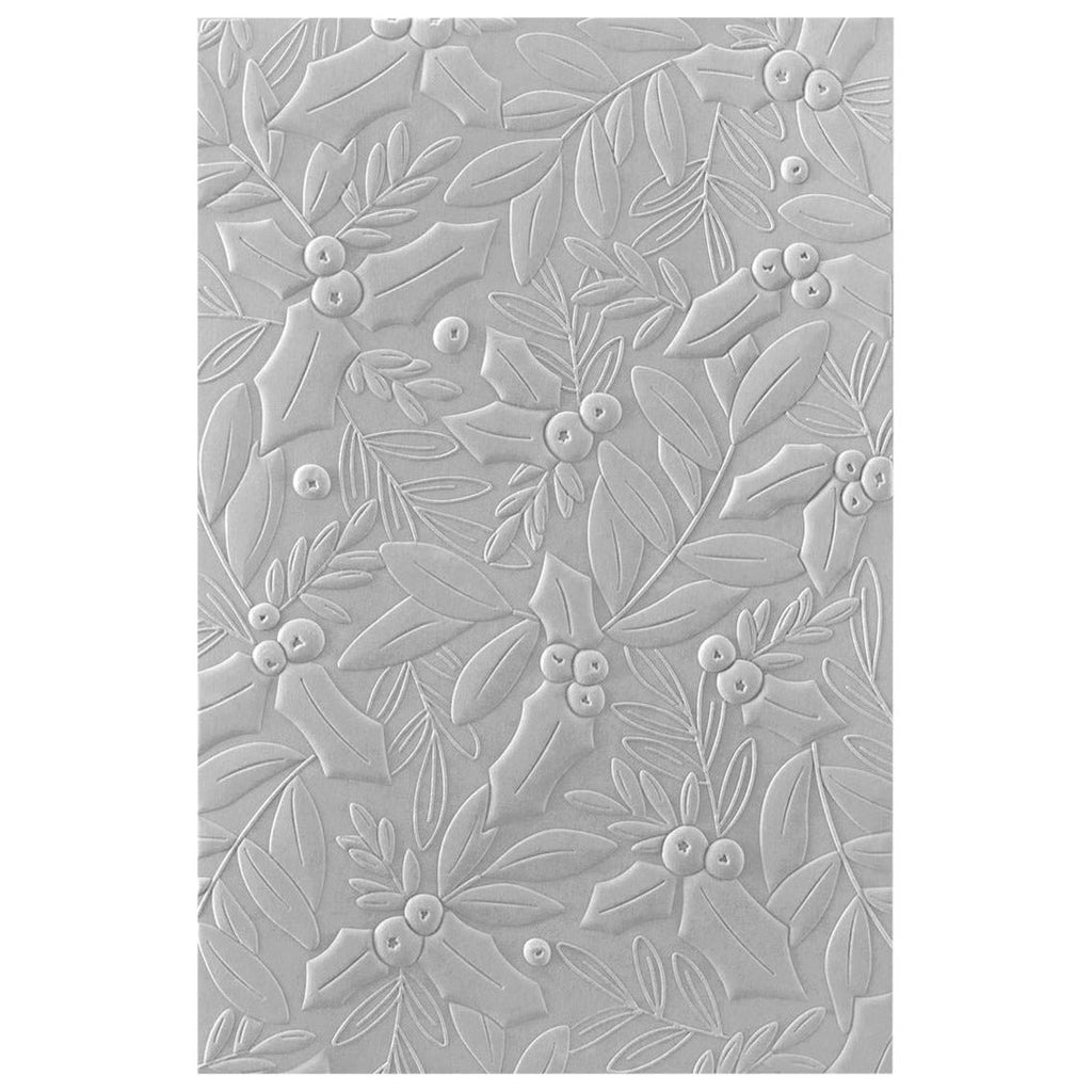 E3D-060 Spellbinders Holly and Foliage 3D Embossing Folder