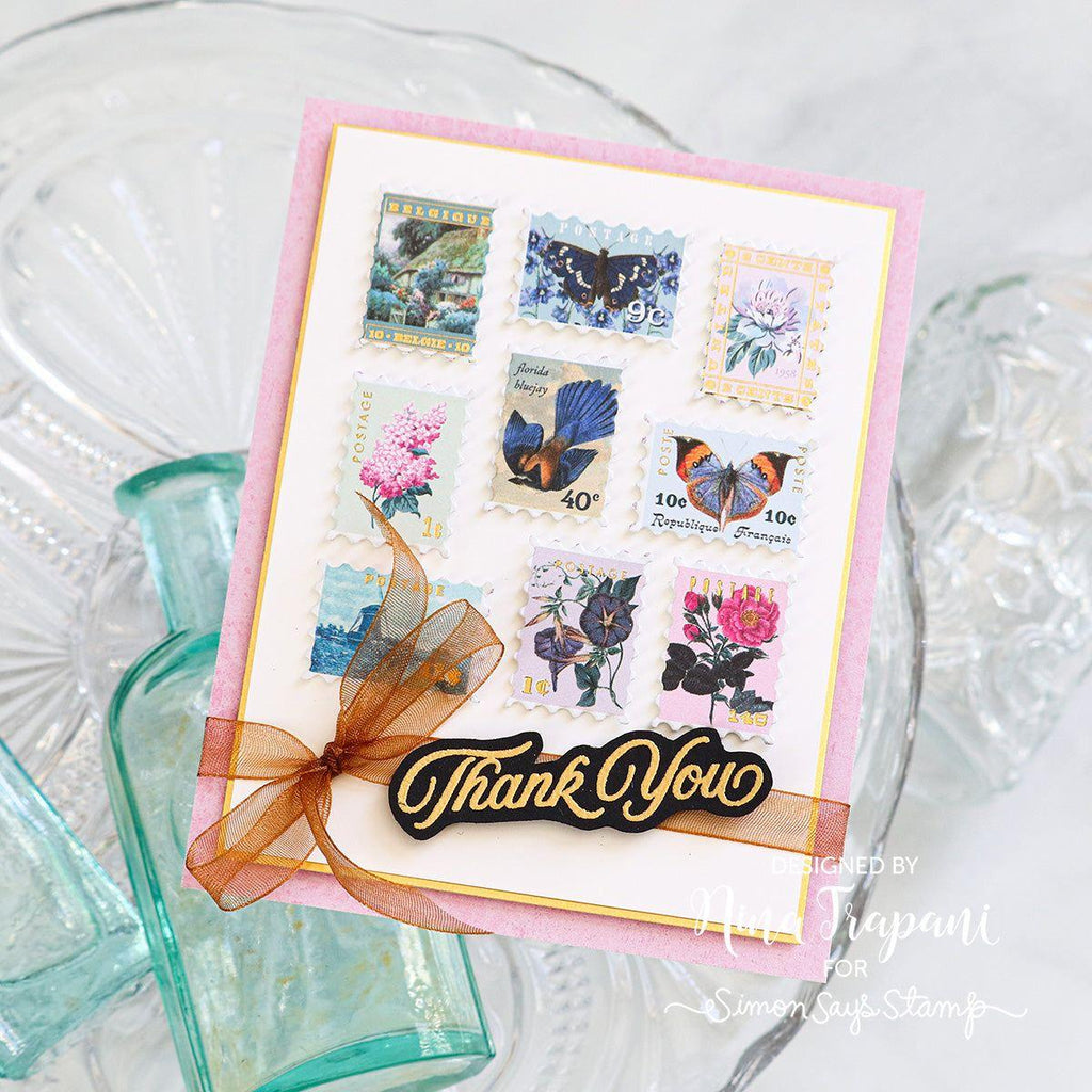 Simon Says Stamp Wild And Free Flowers Wafer Dies 1038sdc Be Bold Thank You Card