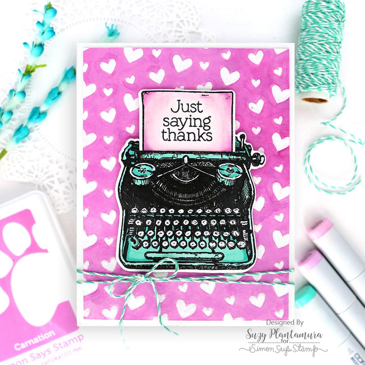 Simon Says Stamp Slider Typewriter Wafer Dies 1010sdc Thanks Card | color-code:ALT02