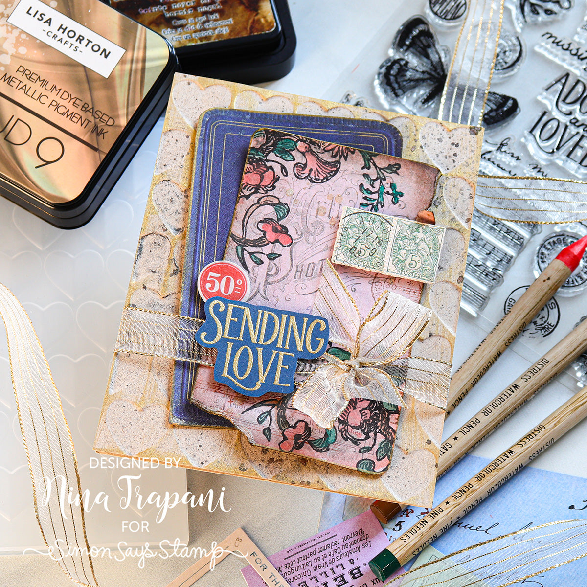 Simon Says Stamp Distressed Vintage Love Notes Wafer Dies 1293sdc Love Card | color-code:ALT06