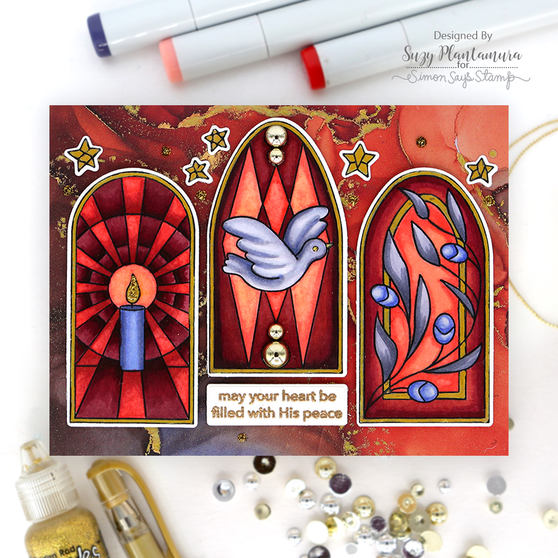 Simon Says Stamp Stained Glass Christmas Wafer Dies 1228sdc Christmas Card | color-code:ALT04