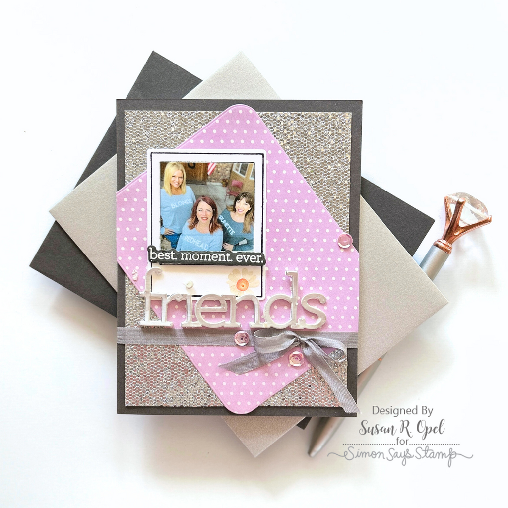 CZ Design Stamps and Dies Modern Scrapbook set981ms Friend Card