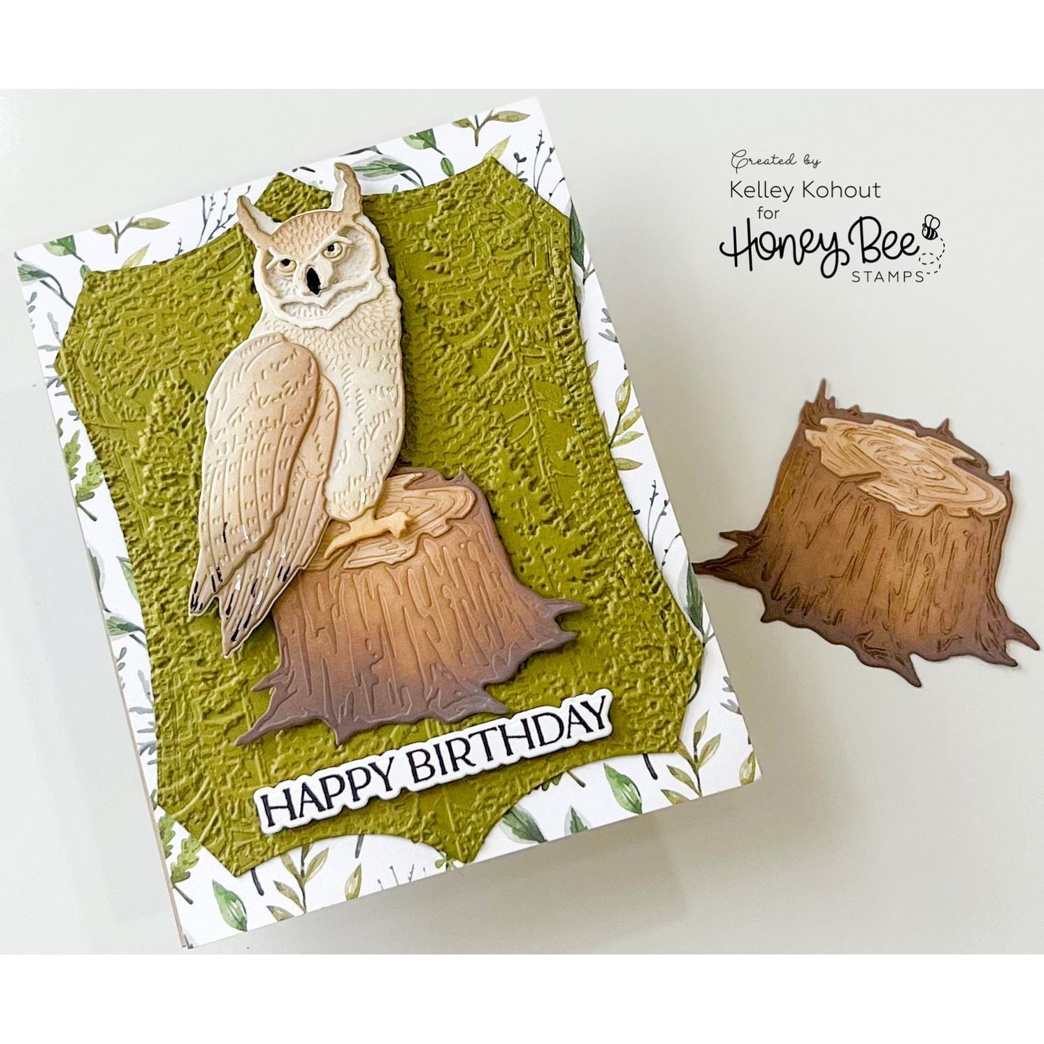 Honey Bee Lovely Layers Slice And Stump Die Set hbds-llslst Masculine Happy Birthday Card | color-code:ALT01