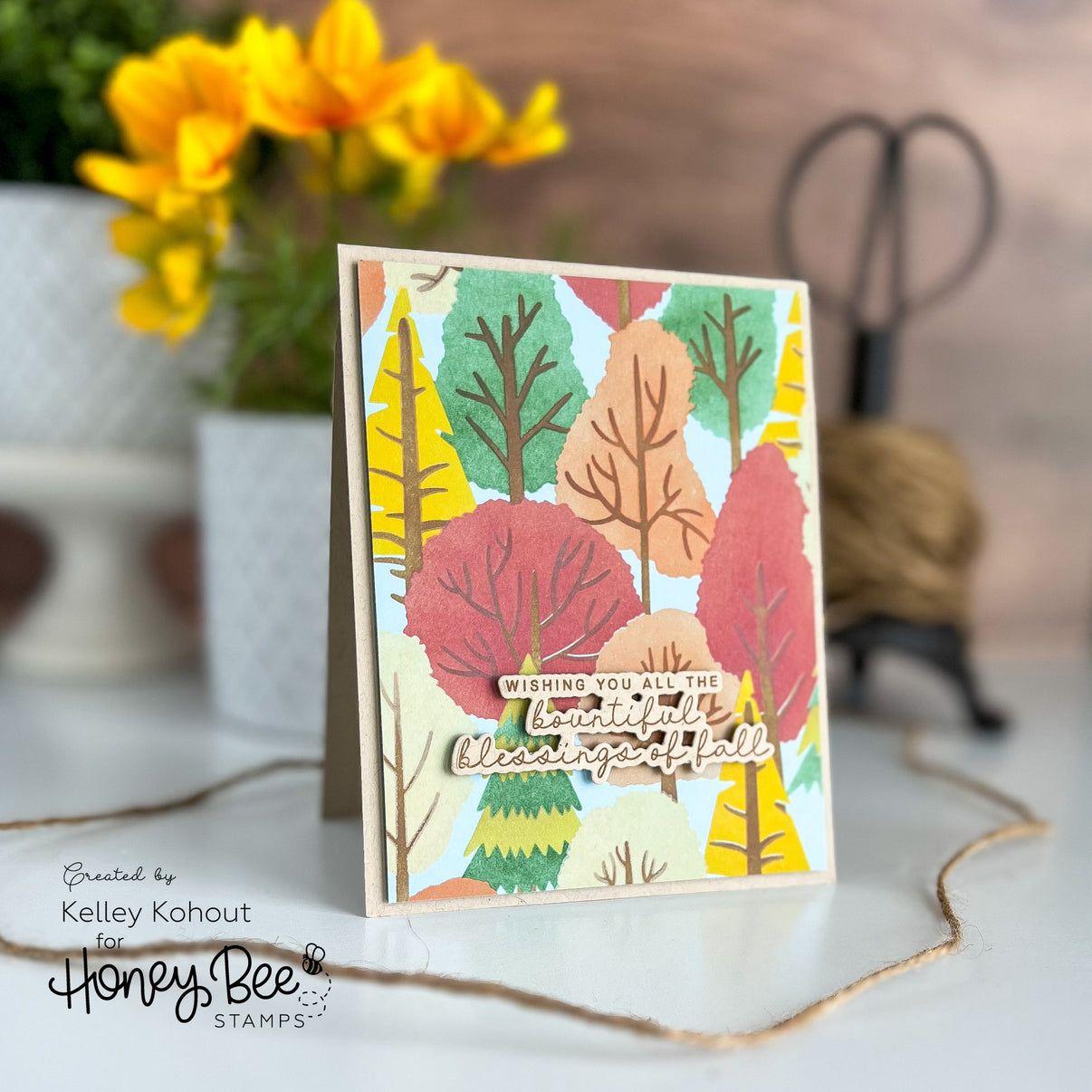 Honey Bee Blessings Of Fall Clear Stamps hbst-610 Bountiful Blessings Card