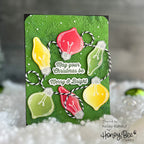 Honey Bee Snowy Pines 3D Embossing Folder hbef-012 Christmas Lights Card