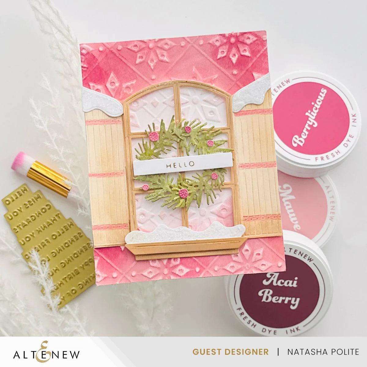 Altenew Snowy Stars 3D Embossing Folder alt8098 hello