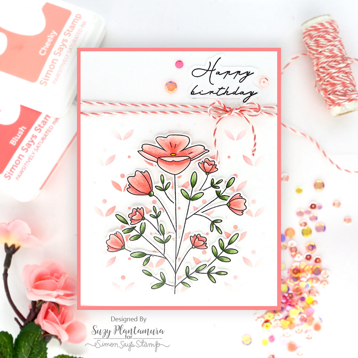 Rainbow Splash Clear Stamps Enchanted Blooms rs112c Birthday Card | color-code:ALT04