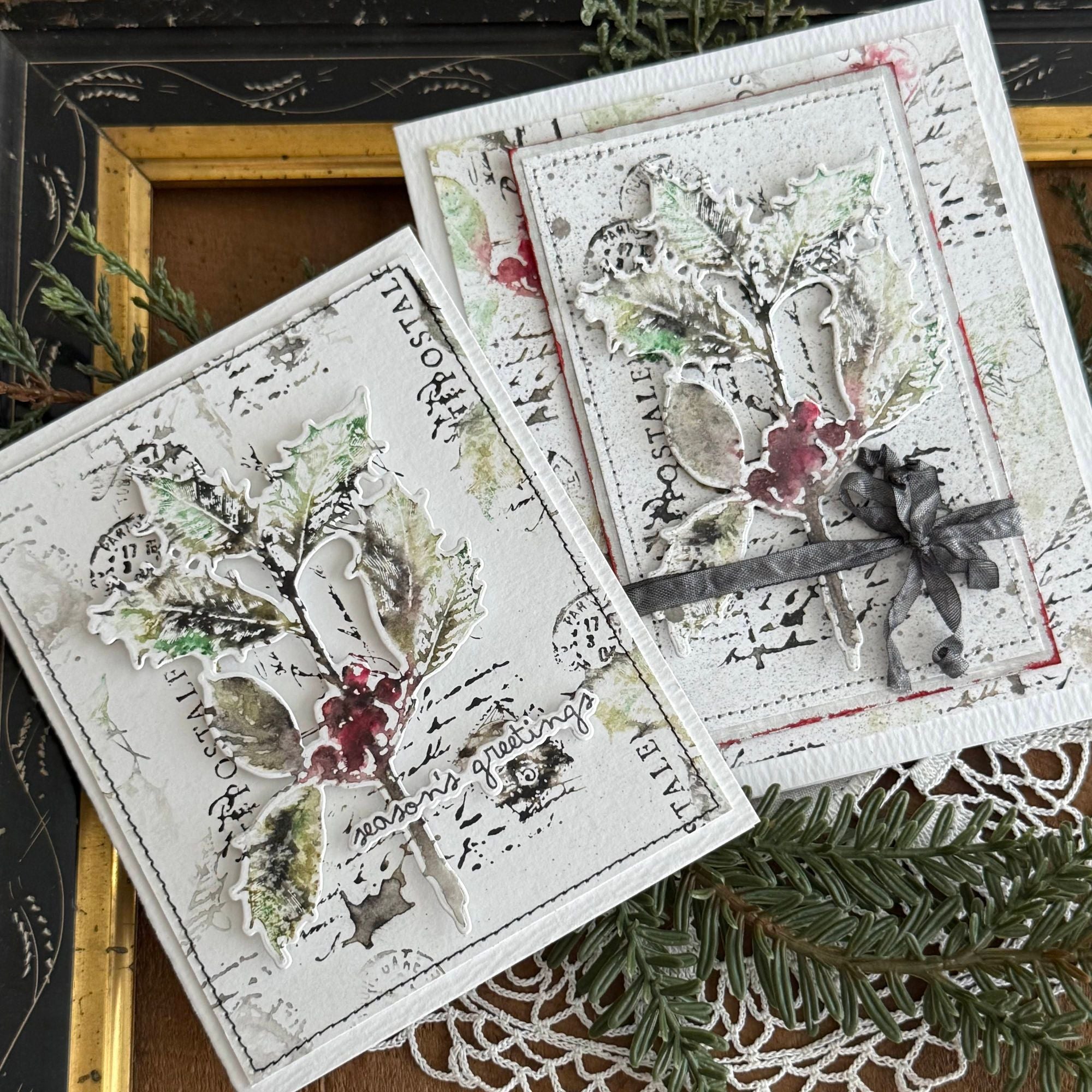 PREORDER Tim Holtz Cling Rubber Stamps Festive Collage cms459