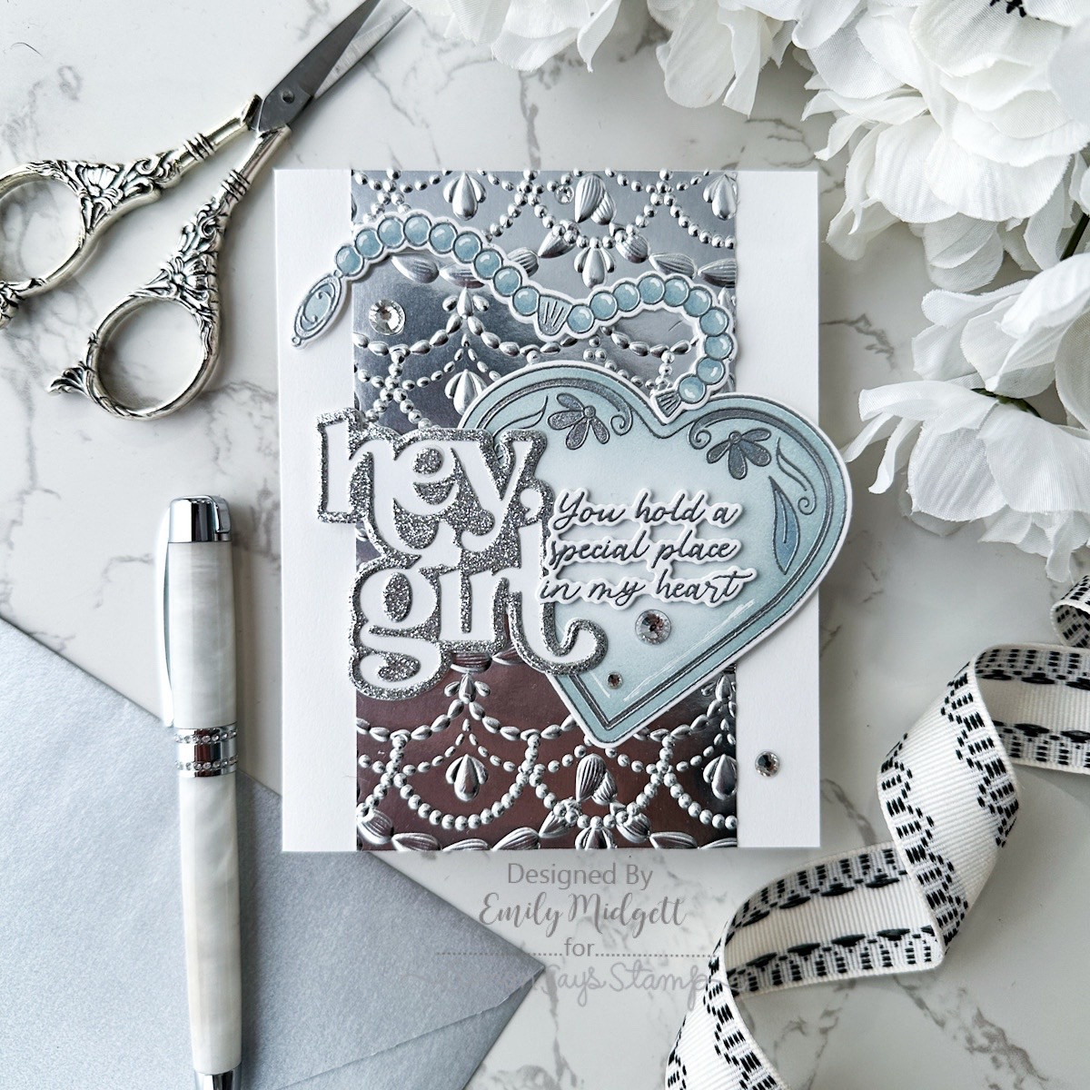 Simon Says Stamp Fancy Hey Girl Wafter Dies 1545sd Heart to Heart Friend Card | color-code:ALT03