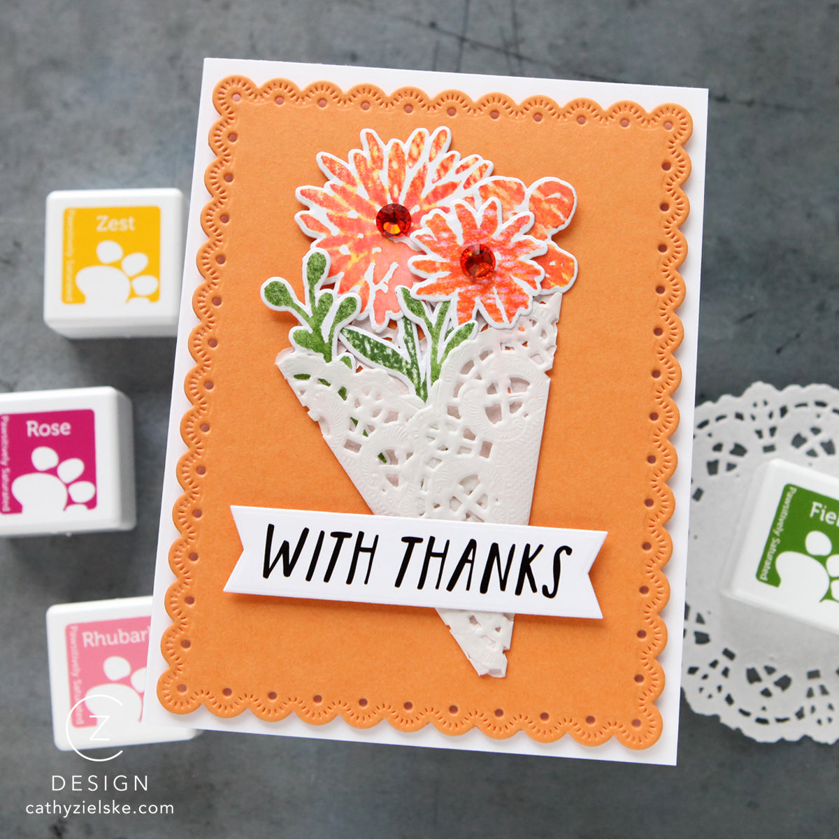 Simon Says Stamp Watercolor Bouquet Wafer Dies 1593sdc Thanks Card | color-code:ALT15