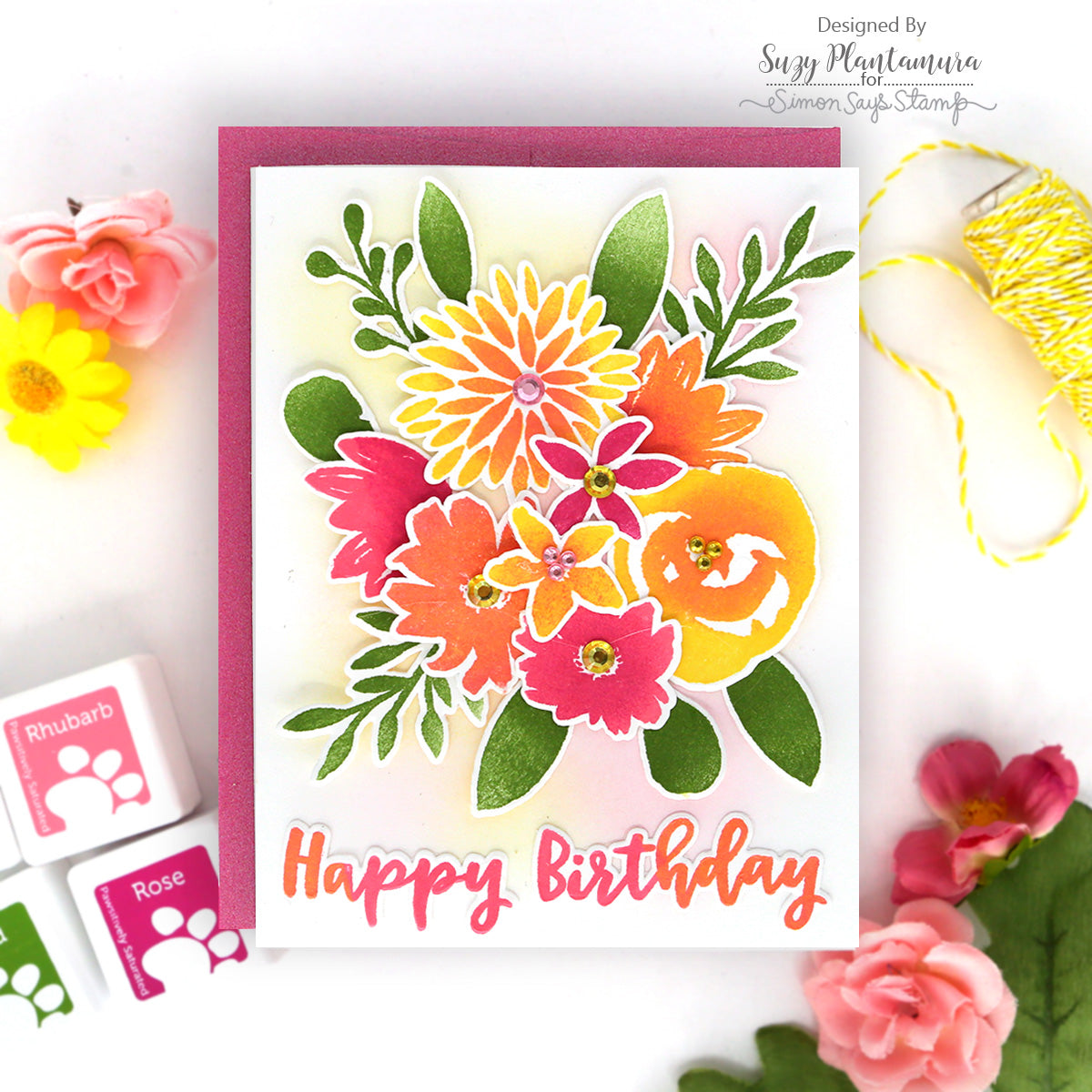Simon Says Stamp Watercolor Bouquet Wafer Dies 1593sdc Birthday Card | color-code:ALT01