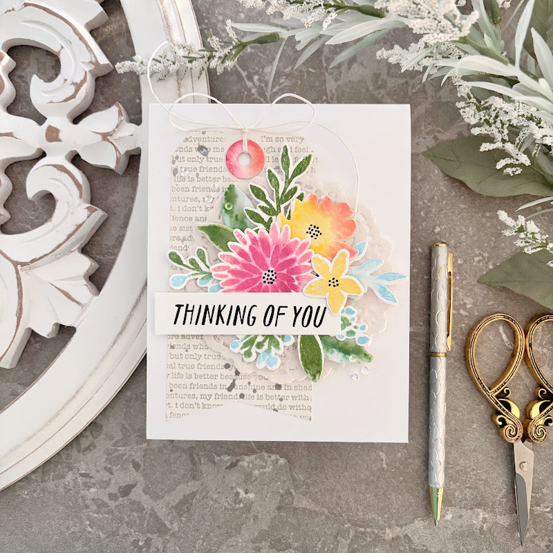 Simon Says Stamp Watercolor Bouquet Wafer Dies 1593sdc Thinking of You Card | color-code:ALT05