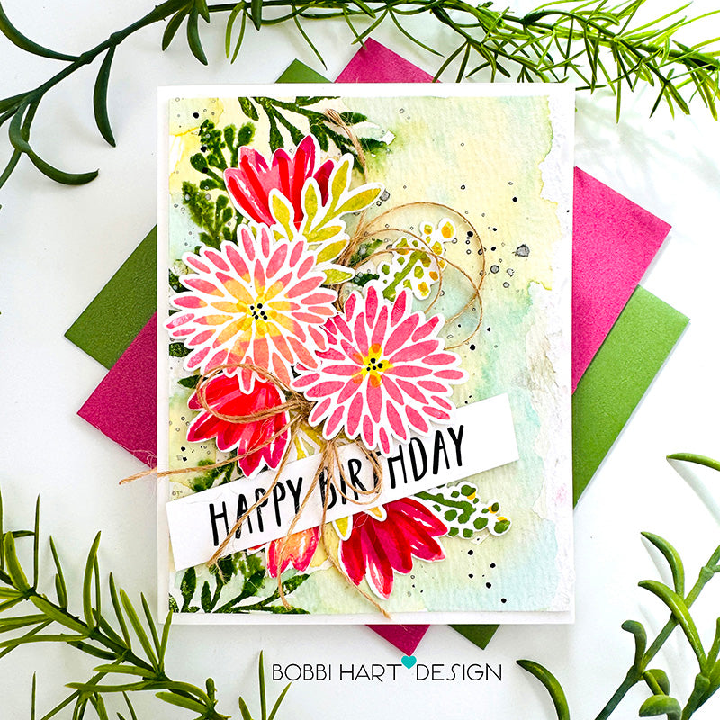 Simon Says Stamp and Dies Watercolor Bouquet set1167wb Birthday Card
